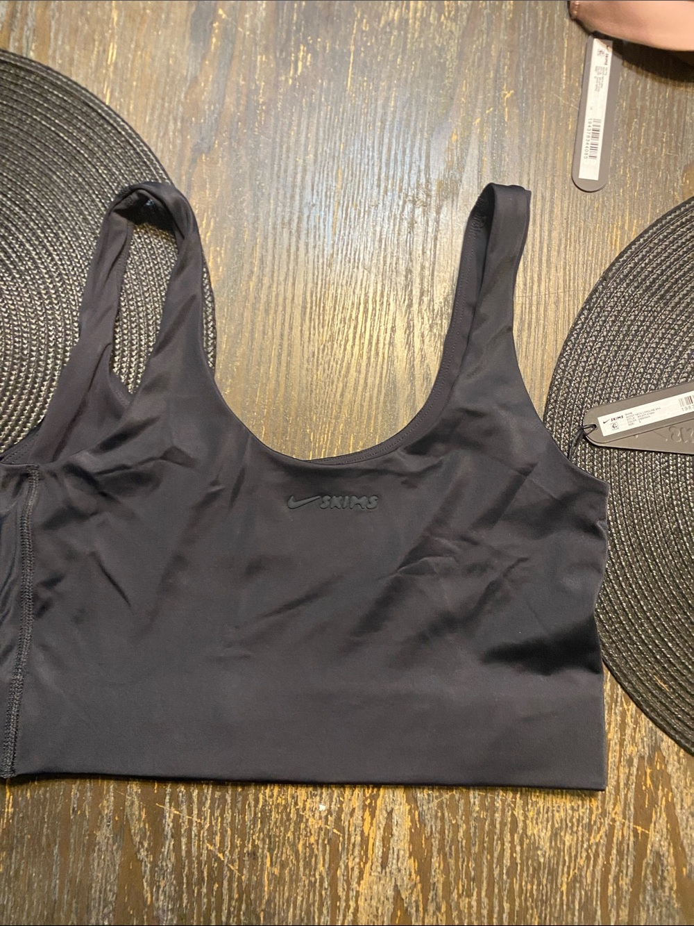 Nike Black shine Scoop neck longline Sports Bra Nike small NWT